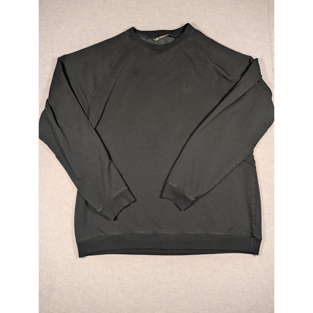 TravisMathew Cloud Crewneck Sweatshirt Mens XXL Black Fleece Pullover Excellent